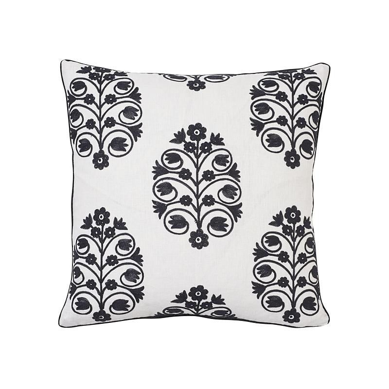 Schumacher Blackwork 18" x 18" Talitha Pillow