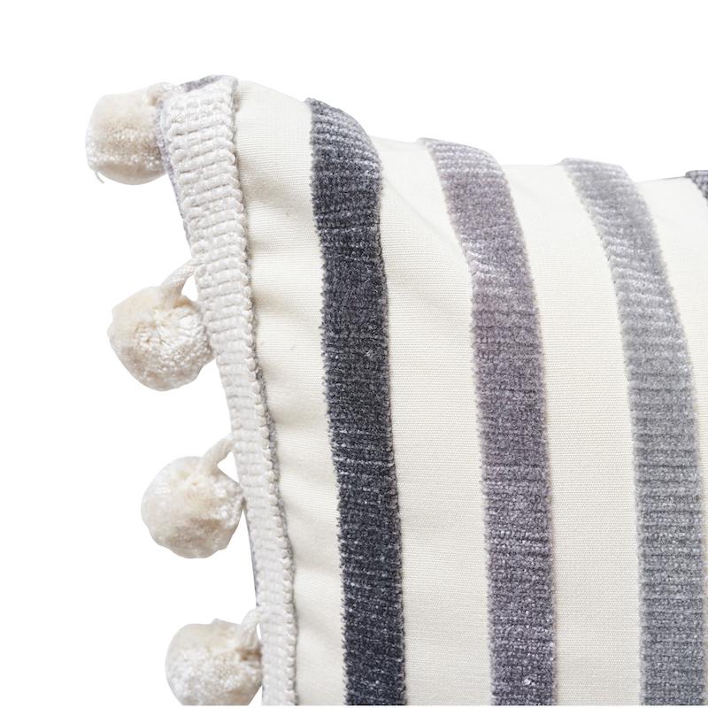 Schumacher Charcoal 20" x 12" Le Matelot Pillow