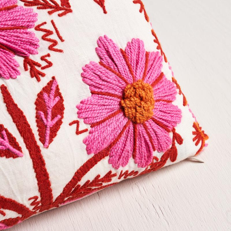 Schumacher Blossom 15" x 9" Marguerite Embroidery Pillow A