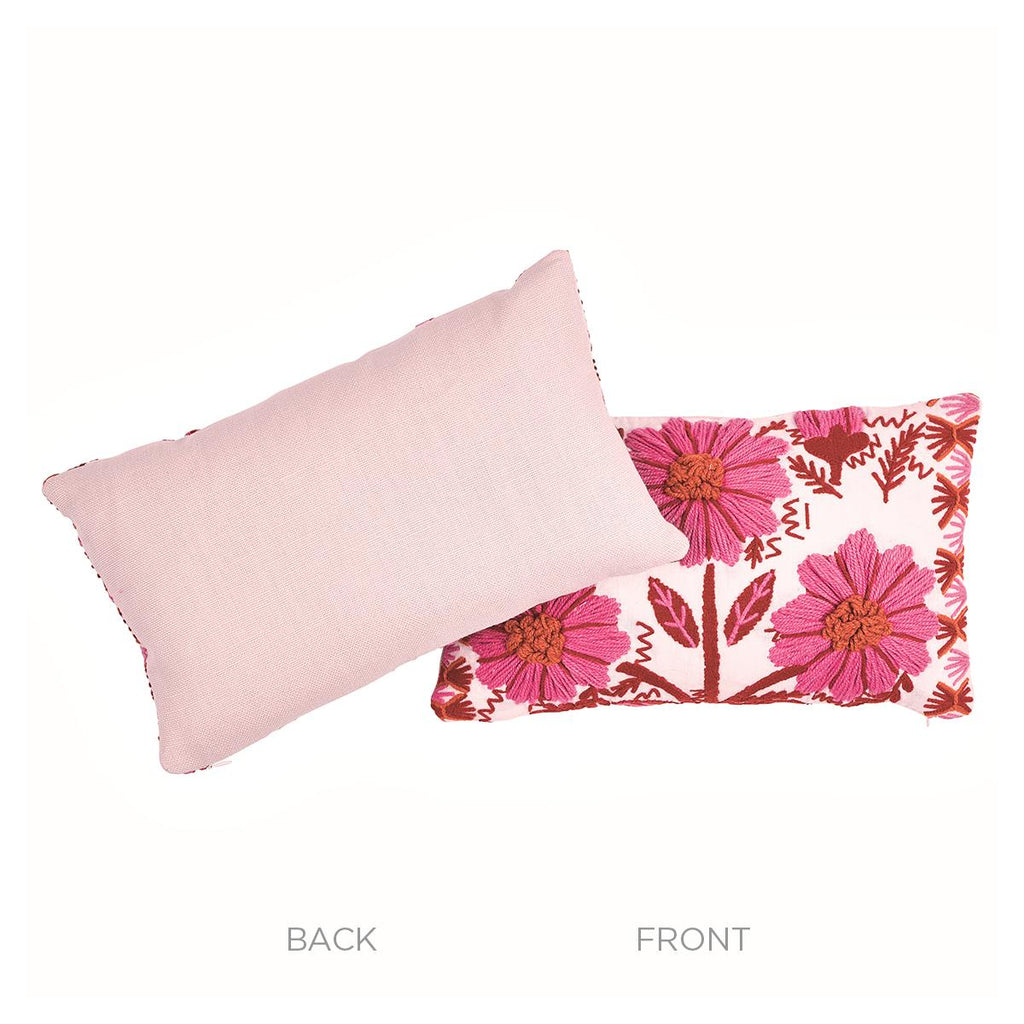 Schumacher Marguerite Embroidery  A Blossom 15" x 9" Pillow