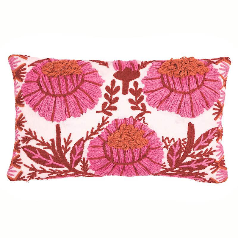 Schumacher Marguerite Embroidery  B Blossom 15" x 9" Pillow