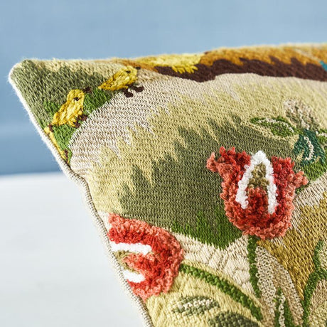 Schumacher Document 16" x 11" Gerry Embroidery Pillow B