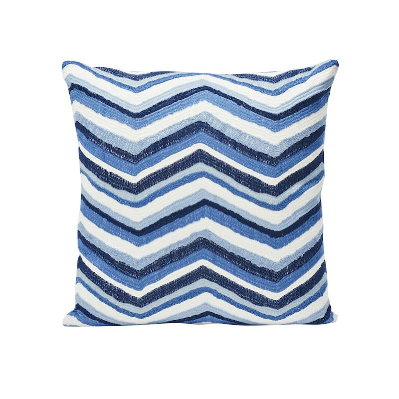 Schumacher Shasta Embroidery Blue 18" x 18" Pillow
