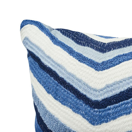 Schumacher Shasta Embroidery Blue 18" x 18" Pillow