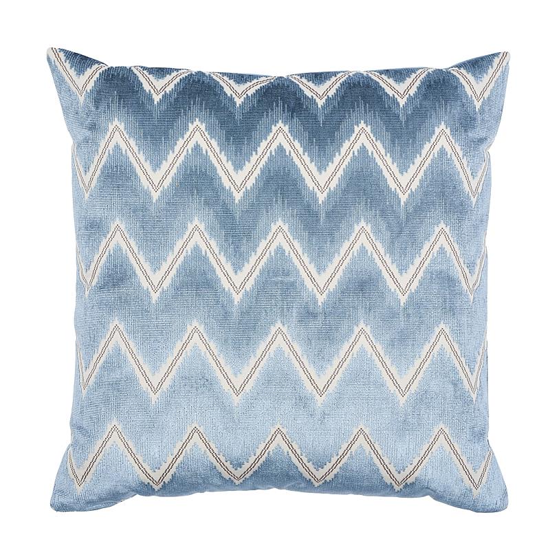 Schumacher Mineral 22" x 22" Chevron Velvet Pillow