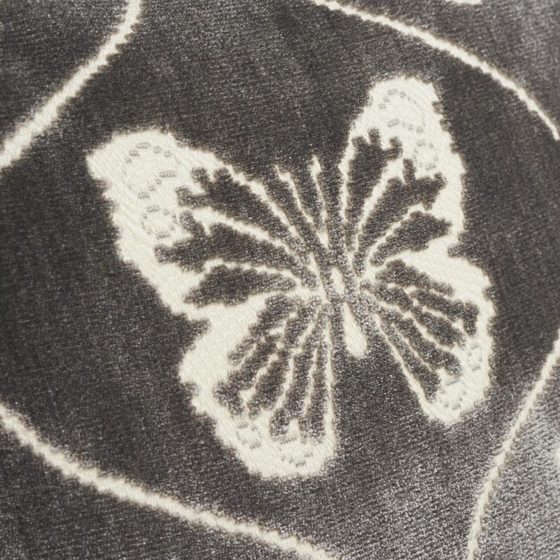 Schumacher Papillon Velvet Pewter 18" x 18" Pillow