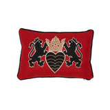 Schumacher Black & Gold 16" x 11" Lionheart Applique Pillow