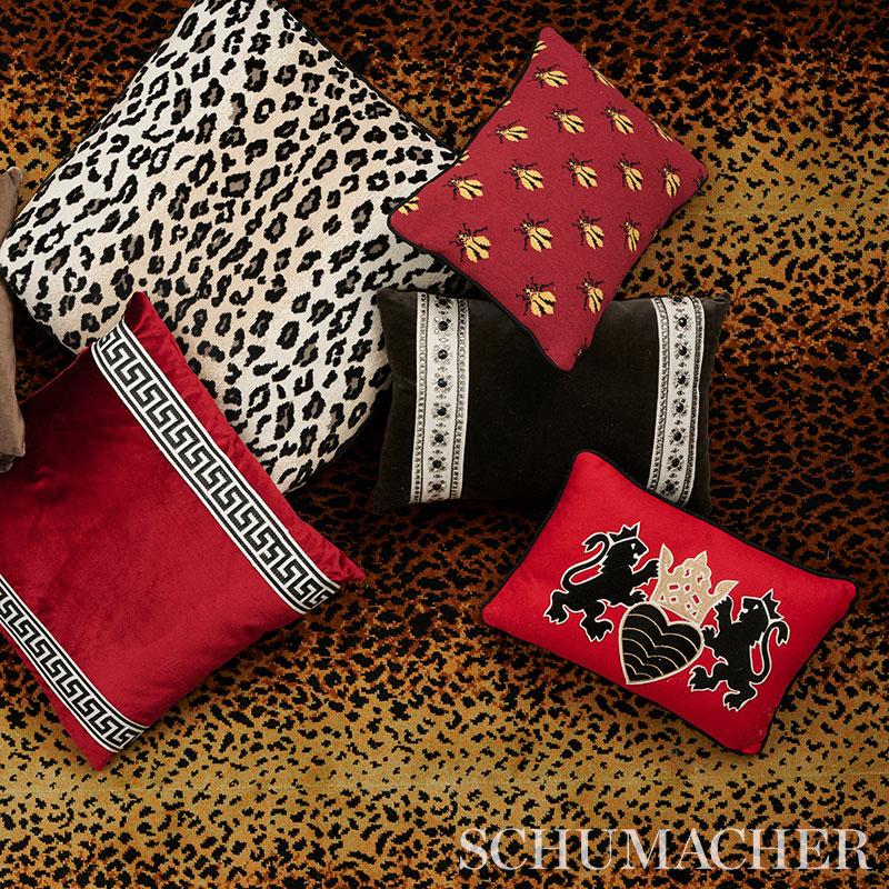 Schumacher Black & Gold 16" x 11" Lionheart Applique Pillow
