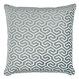 Schumacher Mineral & White 22" x 22" Ming Fret Velvet Pillow