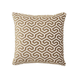 Schumacher Bronze 24" x 24" Ming Fret Velvet Pillow