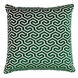 Schumacher Emerald 20" x 20" Ming Fret Velvet Pillow