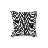 Schumacher Black 16" x 16" Zebra Palm Indoor/Outdoor Pillow