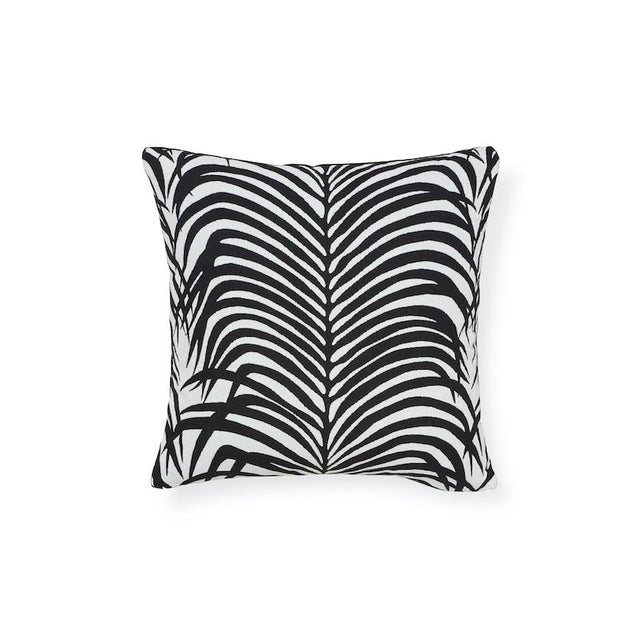 Schumacher Black 16" x 16" Zebra Palm Indoor/Outdoor Pillow