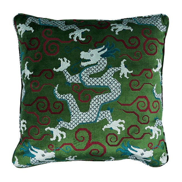Schumacher Emerald 22" x 22" Bixi Velvet Pillow