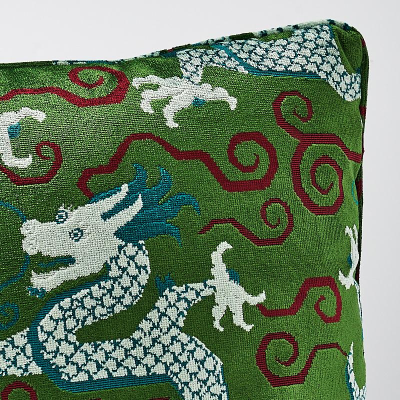 Schumacher Emerald 22" x 22" Bixi Velvet Pillow