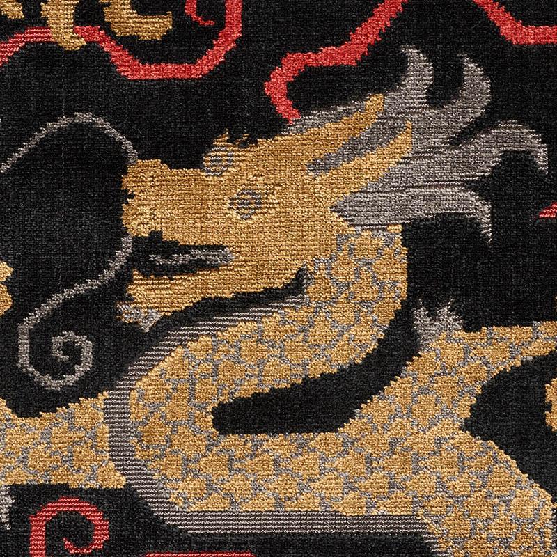 Schumacher Onyx 18" x 18" Bixi Velvet Pillow