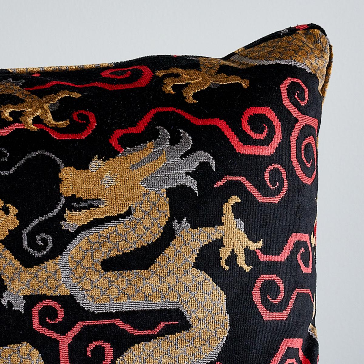 Schumacher Onyx 22" x 22" Bixi Velvet Pillow