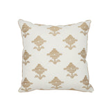 Schumacher Rubia Embroidery Ivory 18" x 18" Pillow