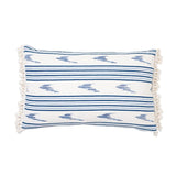 Schumacher Santa Barbara Ikat Indigo & White 22" x 14" Pillow