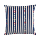 Schumacher Navy 20" x 20" Rhodes Stripe Pillow