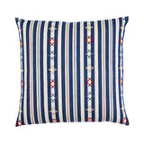 Schumacher Navy 22" x 22" Rhodes Stripe Pillow