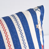 Schumacher Navy 24" x 24" Rhodes Stripe Pillow