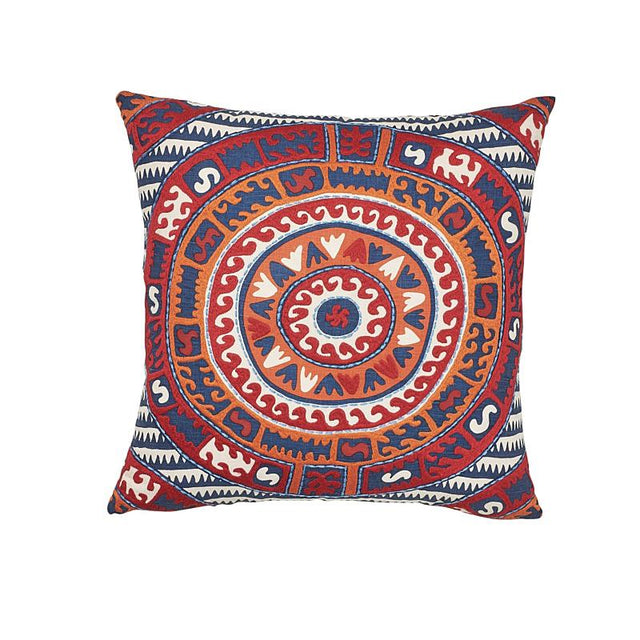 Schumacher Navy Multi 20" x 20" Corfu Pillow