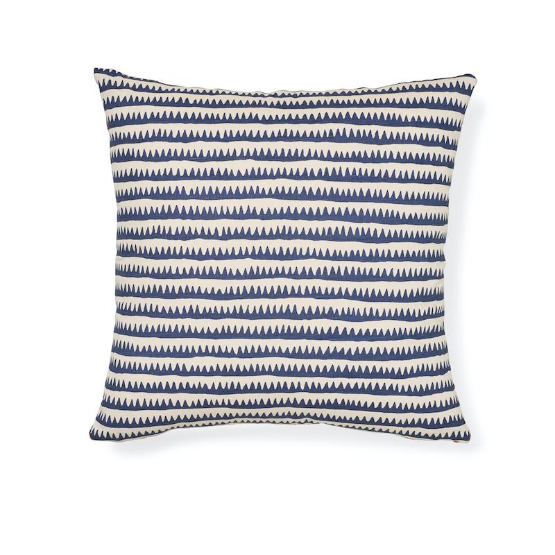 Schumacher Navy Multi 20" x 20" Corfu Pillow