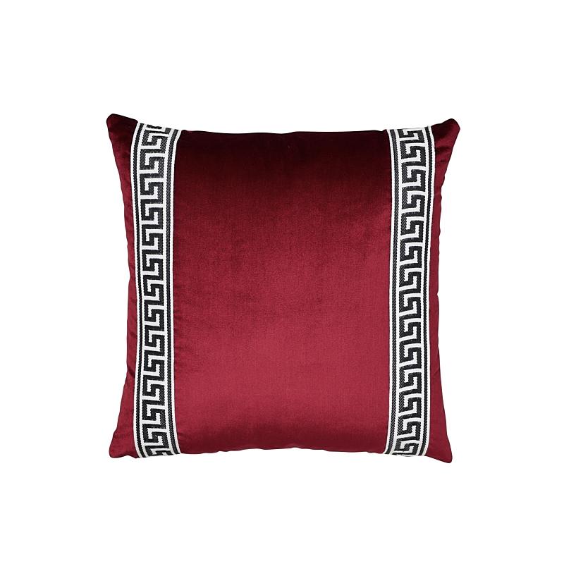 Schumacher Port 18" x 18" Etienne Silk Greek Key Pillow