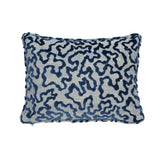 Schumacher Blue 16" x 12" Janis Velvet Pillow
