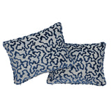 Schumacher Blue 18" x 12" Janis Velvet Pillow