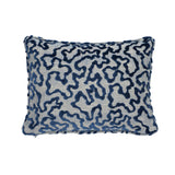 Schumacher Blue 18" x 12" Janis Velvet Pillow
