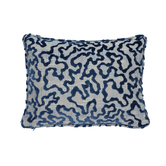 Schumacher Blue 18" x 12" Janis Velvet Pillow