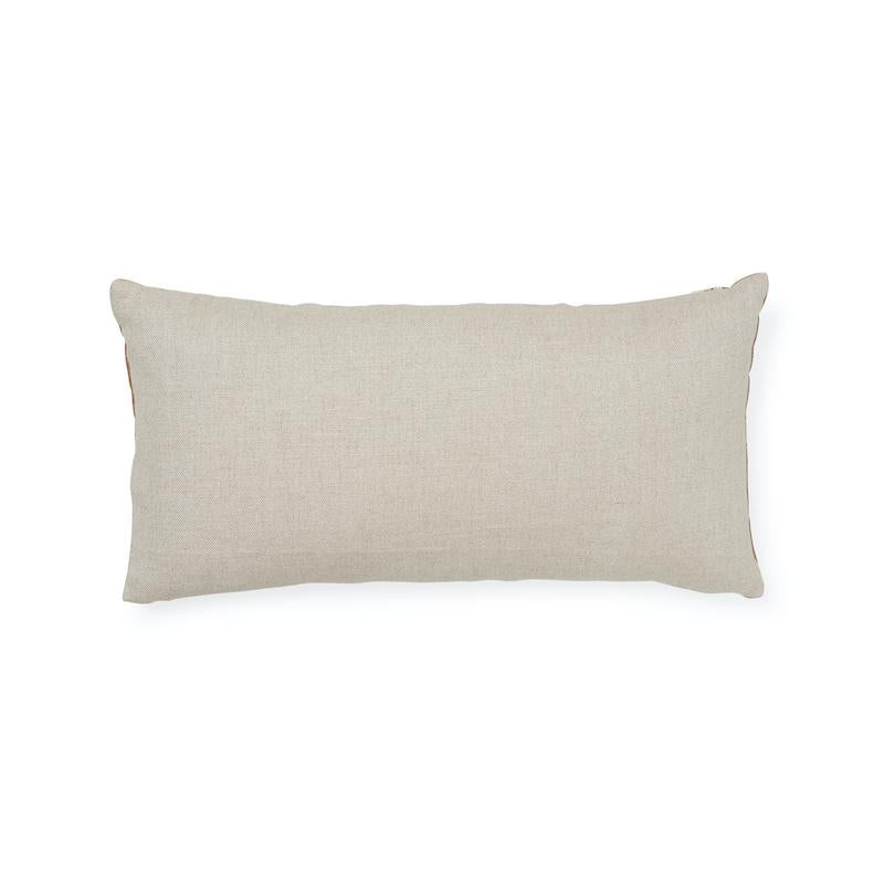 Schumacher Rust 24" x 12" Wentworth Embroidery Pillow