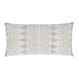 Schumacher Natural 24" x 12" Wentworth Embroidery Pillow