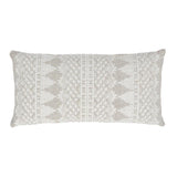 Schumacher Natural 24" x 12" Wentworth Embroidery Pillow
