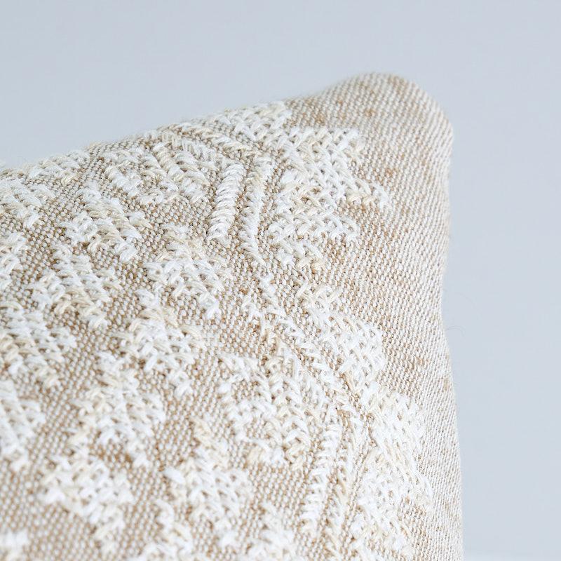 Schumacher Wentworth Embroidery Natural 24" x 12" Pillow