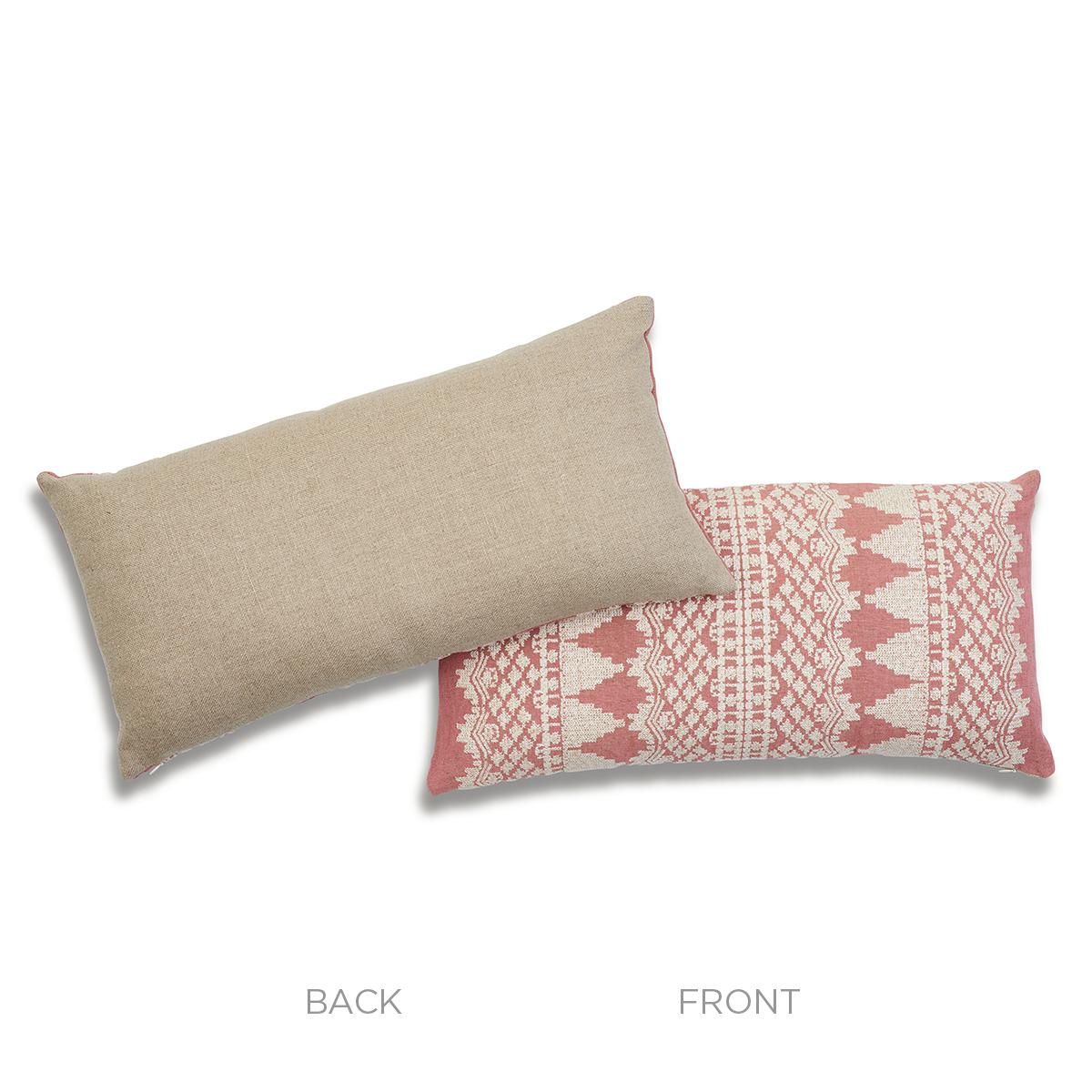 Schumacher Rose 24" x 12" Wentworth Embroidery Pillow