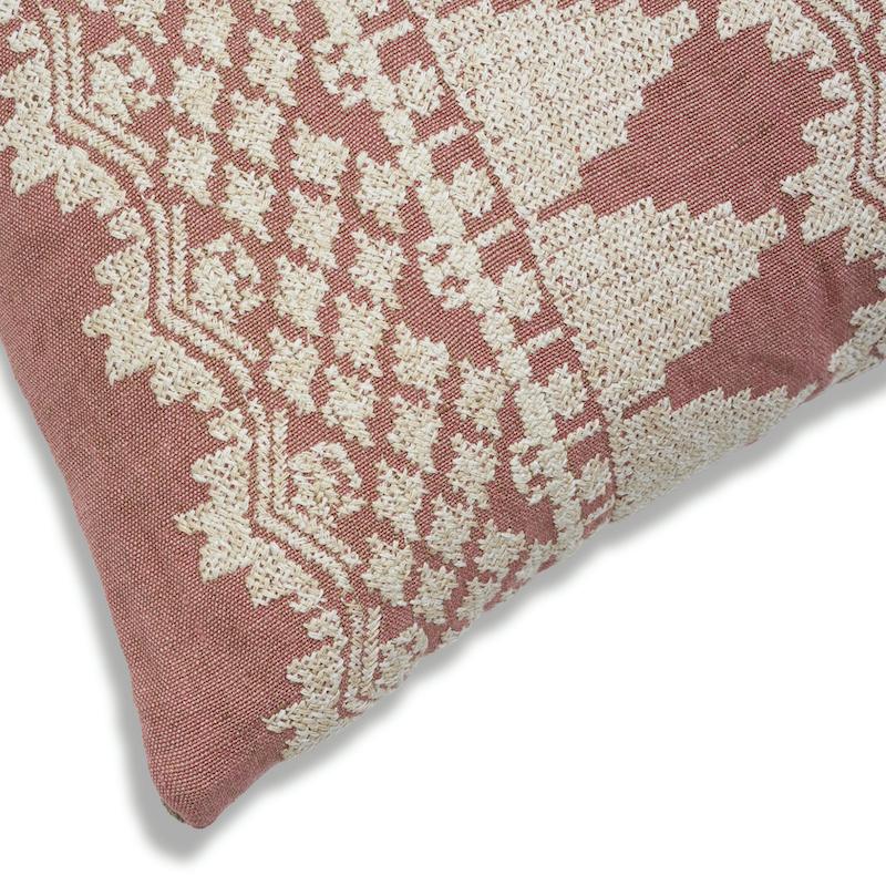 Schumacher Rose 24" x 12" Wentworth Embroidery Pillow