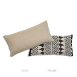 Schumacher Carbon 24" x 12" Wentworth Embroidery Pillow
