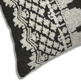 Schumacher Carbon 24" x 12" Wentworth Embroidery Pillow