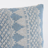 Schumacher Chambray 24" x 12" Wentworth Embroidery Pillow