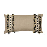 Schumacher Flax 24" x 12" Maracana Pom Pillow