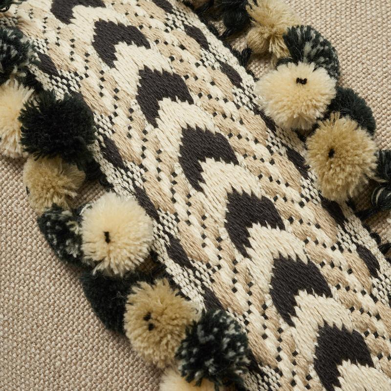 Schumacher Flax 24" x 12" Maracana Pom Pillow