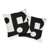 Schumacher Black 20" x 20" Binary Embroidery Pillow