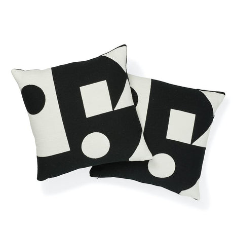 Schumacher Black 20" x 20" Binary Embroidery Pillow