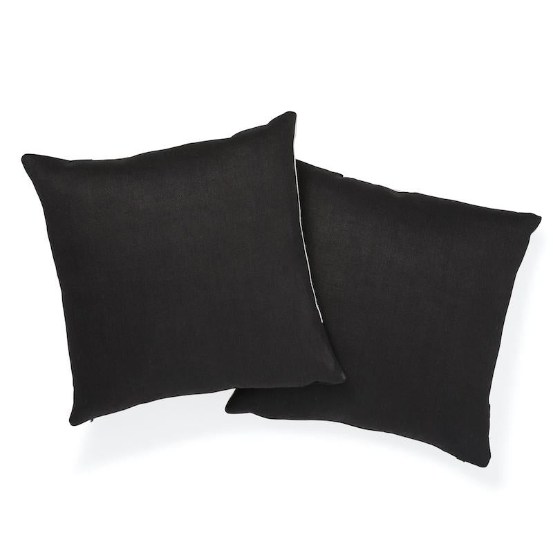 Schumacher Black 20" x 20" Binary Embroidery Pillow