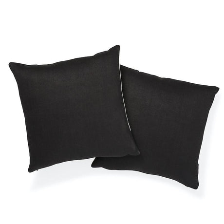 Schumacher Black 20" x 20" Binary Embroidery Pillow