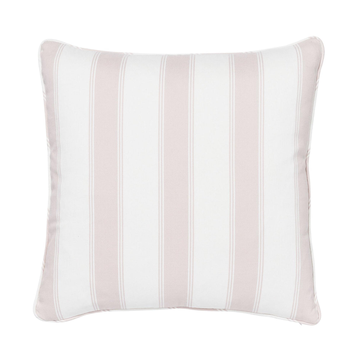 Schumacher Pink & White 18" x 18" Rafe Stripe Pillow