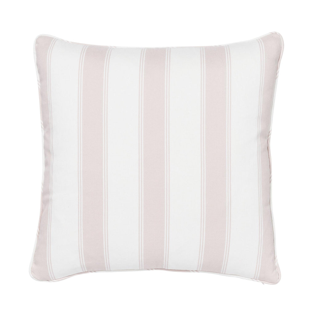 Schumacher Rafe Stripe Pink & White 22" x 22" Pillow